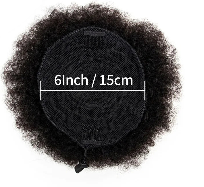 Curly Chignon Hair Bun – Rubber Band Attachment, 4-8 Inch Length, Permable & Dyeable, Pure Color