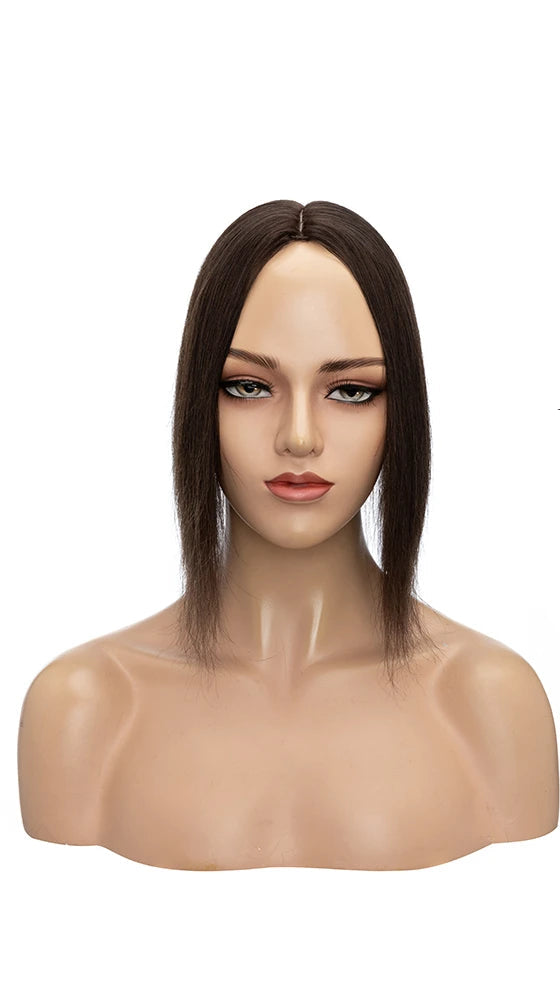 Premium Human Hair Topper – Silk Base, Straight Texture, 13 Color Options