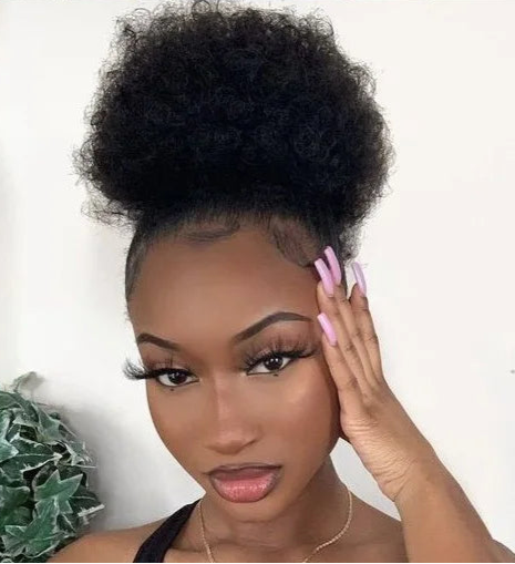 Curly Chignon Hair Bun – Rubber Band Attachment, 4-8 Inch Length, Permable & Dyeable, Pure Color