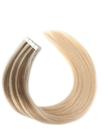 100% Natural Remy Mini Tape In Hair Extensions – 12" to 24" Straight, Ombre & Balayage Colors, Reusable