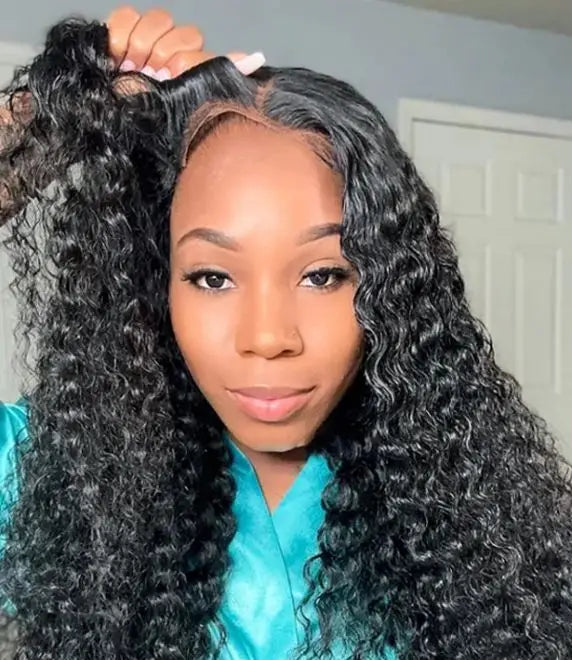 Deep Wave Lace Front & Closure Wig – 26+ Inch, Swiss Lace, Transparent, Natural Look