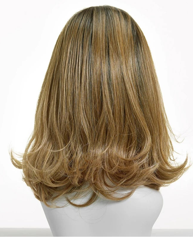 Short Ombre Brown & Golden Futura Lace Front Wig – Heat Resistant Glueless Monofilament Wig