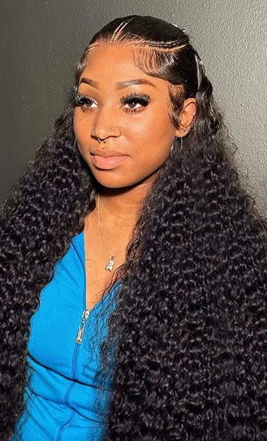 26-Inch Deep Wave Lace Front Wig – Transparent Swiss Lace for Natural Glam