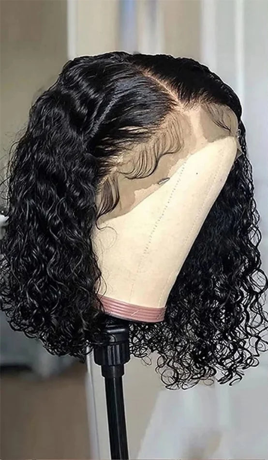 Short Deep Wave Wig – 100% Hair, Lace Front & Closure Options (4-16 Inches)