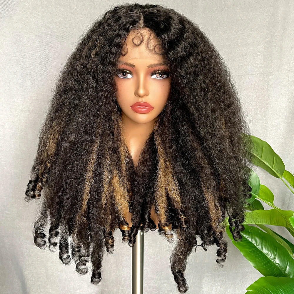 20-Inch Curly Lace Front Wig – Natural Brown Medium-Length Wig for Daily Wear