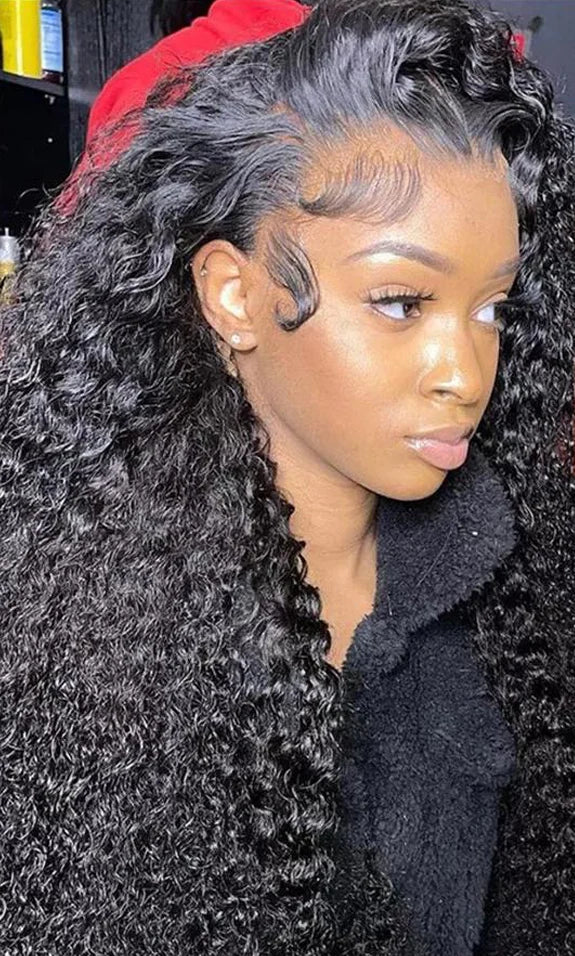 Deep Wave HD Lace Frontal Wig – 13x6 Lace Front, 100% Human Hair, 26-40 Inch, Pre-Plucked Hairline, 150%-250% Density