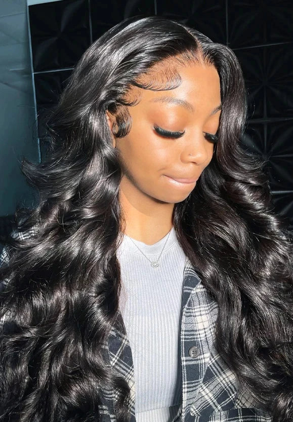 26+ Inch Body Wave Indian Human Hair Wig | Pre-Plucked HD Transparent Lace Front