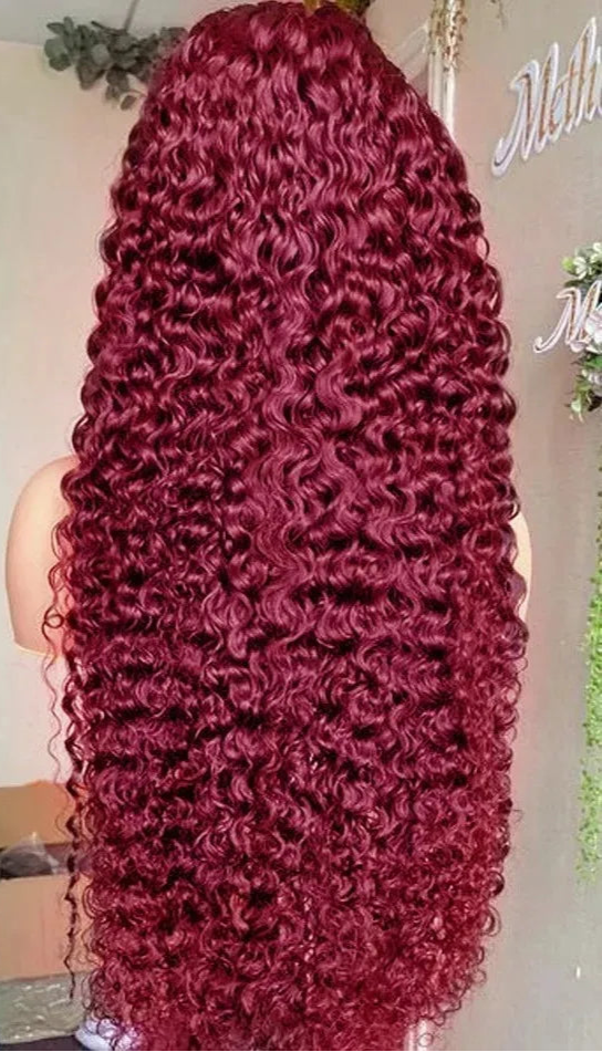 Long Deep Wave Hair Lace Front Wig – 26+ Inches, Transparent Lace, Lace Part Style