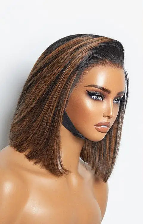 Short Straight Transparent Lace Wig – Human Hair for Natural Styling