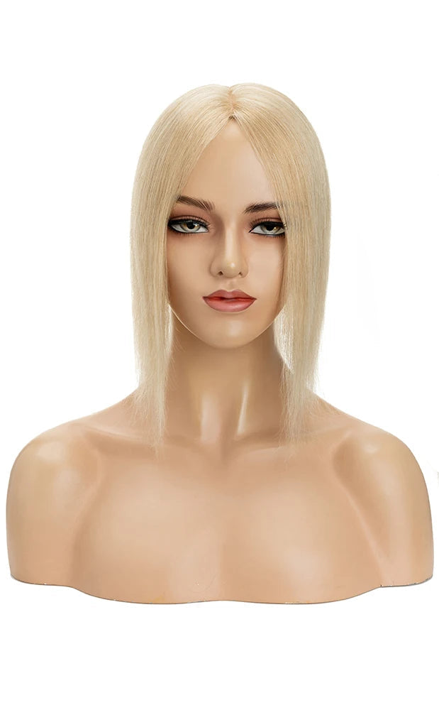 Premium Human Hair Topper – Silk Base, Straight Texture, 13 Color Options