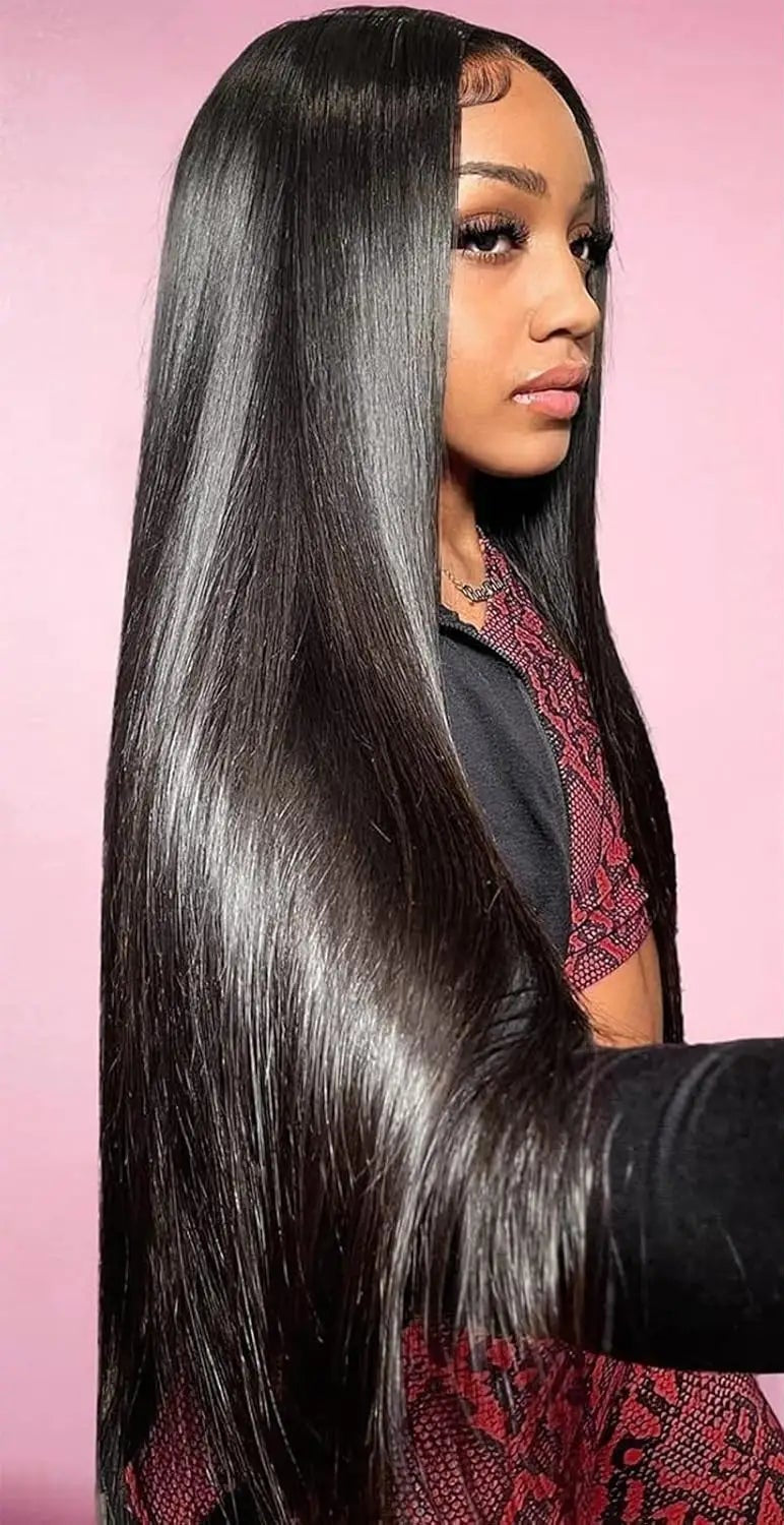 8PCS Pure Color Straight Human Hair Extensions Set - Permable & Dyeable