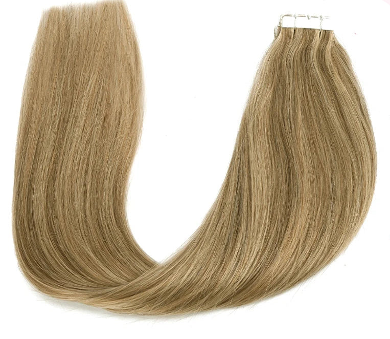 ZURIA Mini Tape-in Hair Extensions – Human Hair, Seamless, Invisible, Hypoallergenic (12-24 Inch)