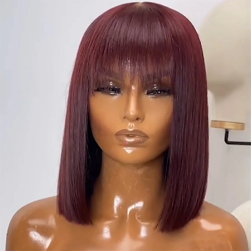 Premium Straight 100% Human Hair Wig – Natural Look, Customizable, Average Cap Size
