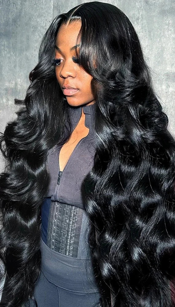Long 26+ Inch Body Wave Lace Front Wig – Transparent Swiss Lace, 100% Human Hair