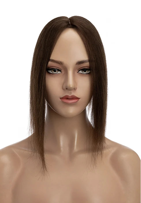 Silk Base Human Hair Toppers for Women – 100% Real Hair, Straight, Natural Volume