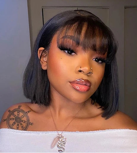 Premium Straight Hair Wig – Natural & Chemical-Free, Average Cap Size