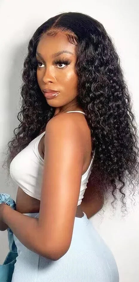 Water Wave Lace Front Wig – 18-24 Inches, Pre-Plucked, Transparent Lace, Natural Look