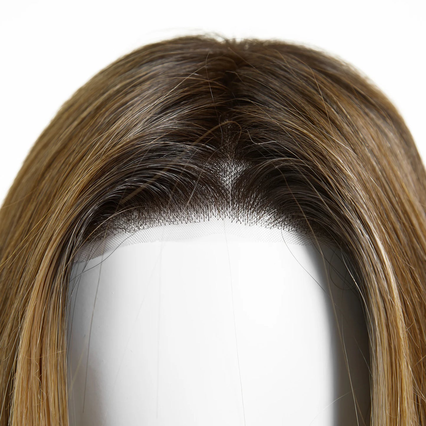 Short Ombre Brown & Golden Futura Lace Front Wig – Heat Resistant Glueless Monofilament Wig