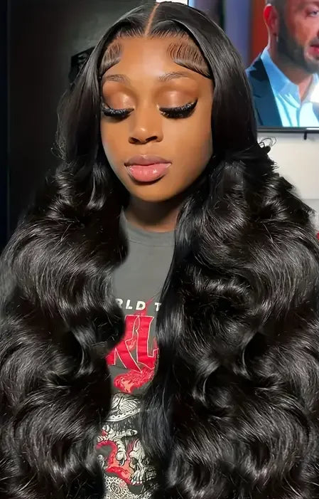360 Lace Frontal Body Wave Wig – HD Transparent Lace, Human Hair, Versatile for Ponytail Styles