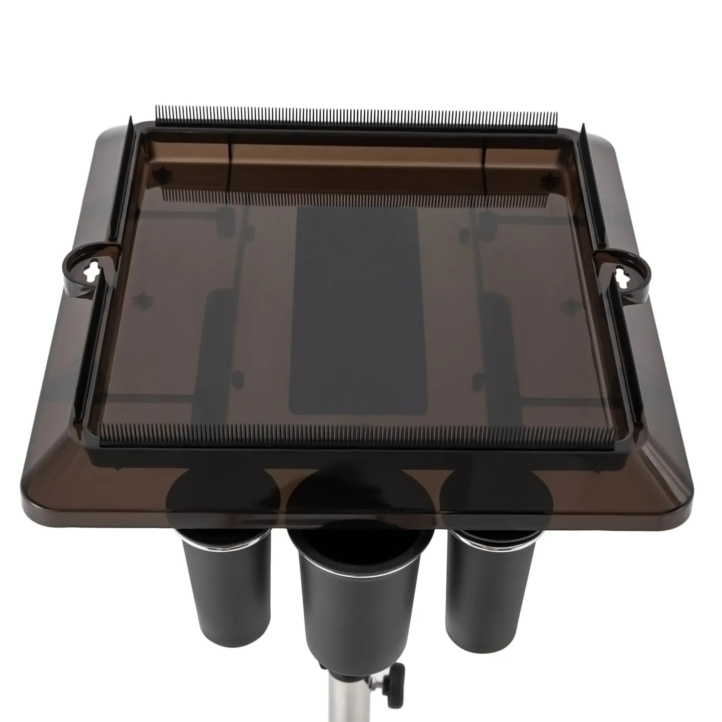 Adjustable Rolling Salon Trolley Tray Cart with Heat-Resistant Storage Buckets | Mobile Hairdressing & Beauty Organizer