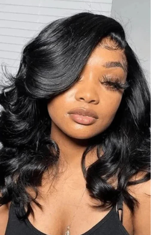 Short Body Wave Lace Front Wig – Transparent Swiss Lace for Natural Elegance