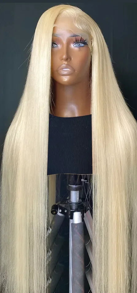 Premium Straight Lace Front Wig – 26+ Inch Long, Transparent Swiss Lace, Natural Look, Suitable for Darker Dye Colors