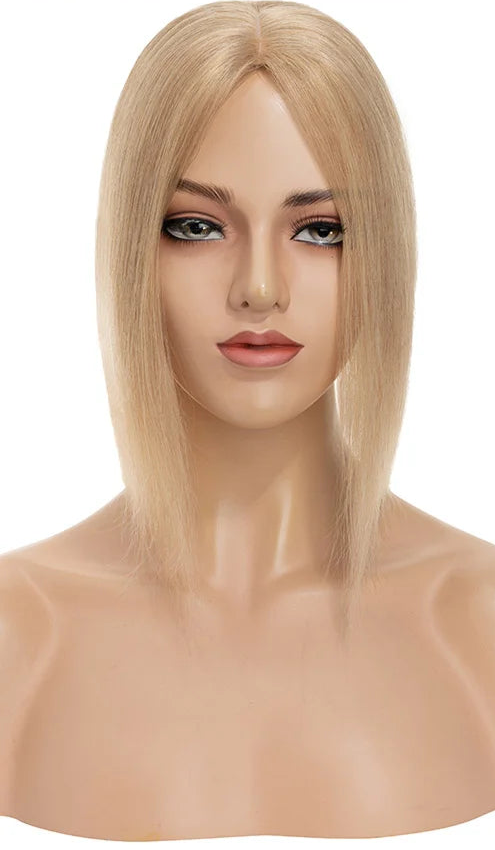 100% Real Human Hair Topper – Straight Silk Base, Natural Hairline, Tangle-Free