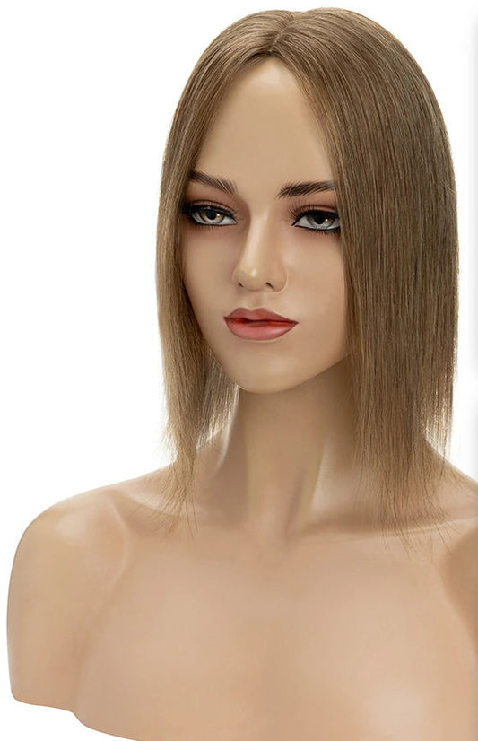 100% Real Human Hair Topper with Silk Base | Tangle-Free, Natural Hairline, Multiple Lengths & Colors