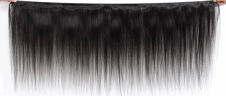 Lovingme 100% Straight Hair Weft & Closure – 12-30 Inches, Tangle-Free, Curly & Dyeable