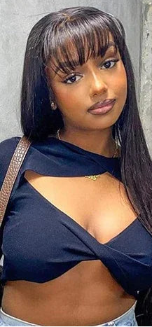 Luxurious Straight Lace Wig – Pre-Plucked Hairline, 200%-250% Density, Natural Off Black Color