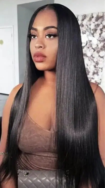 Long Straight Lace Wig – Full Lace, Transparent Swiss Lace, 26+ Inches, 100% Human Hair