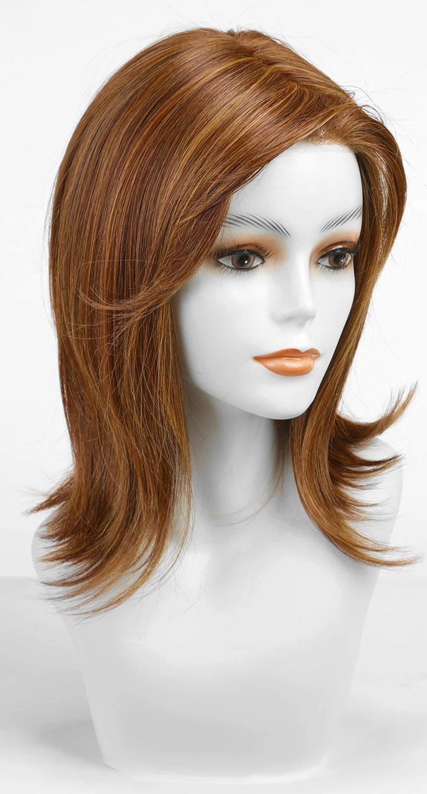 Short Ombre Brown & Golden Futura Lace Front Wig – Heat Resistant Glueless Monofilament Wig