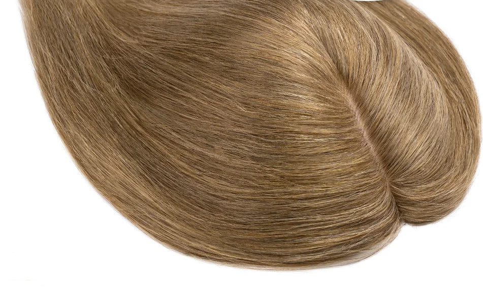 100% Human Hair Topper with Silk Base – Natural Hairline, Tangle-Free, Lightweight & Durable
