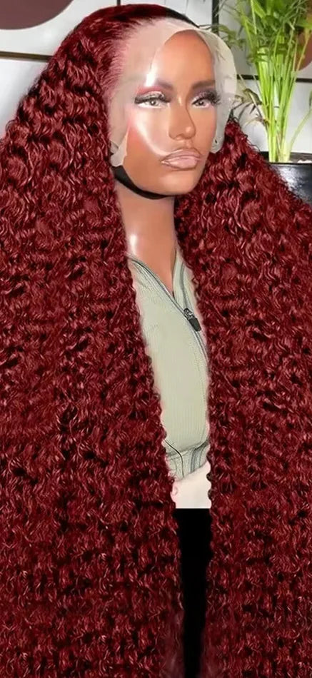 Long 26+ Inch Deep Wave Lace Front Wig – Transparent Swiss Lace, 100% Human Hair