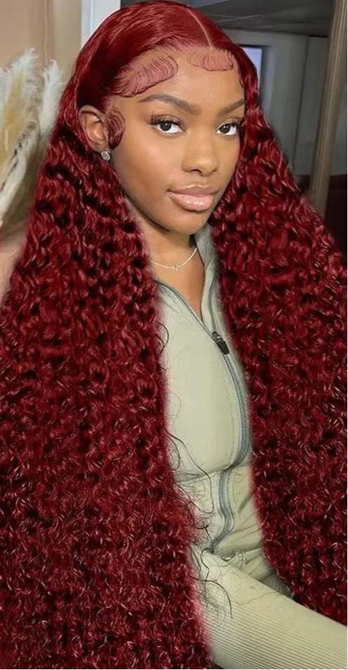 Long 26+ Inch Deep Wave Lace Front Wig – Transparent Swiss Lace, 100% Human Hair