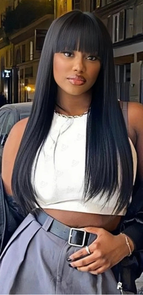 Luxurious Straight Long Lace Wig – 100% Human Hair, 26+ Inches, Pre-Plucked Hairline