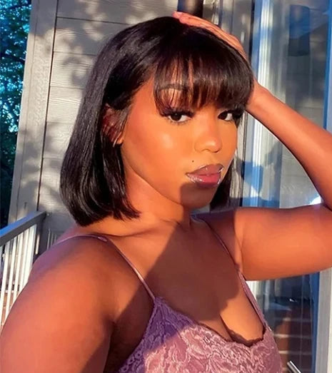 Short Straight Lace Front Wig – 4-16 Inches, Natural Look, All Color Options