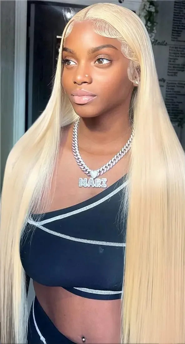 Premium Straight Lace Front Wig – 26+ Inch Long, Transparent Swiss Lace, Natural Look, Suitable for Darker Dye Colors