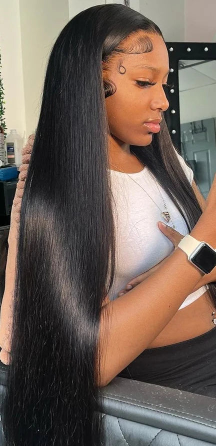 13x4 HD Lace Wig – Long Malaysian Straight Hair, 26+ Inches, Transparent Lace, Beginner-Friendly"