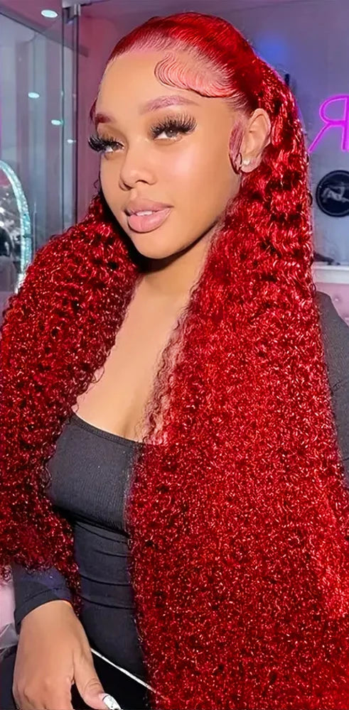 Virgin Deep Wave Lace Front Wig – 26+ Inch, 13x6 Lace, Transparent Swiss Lace, Permable, Natural Look