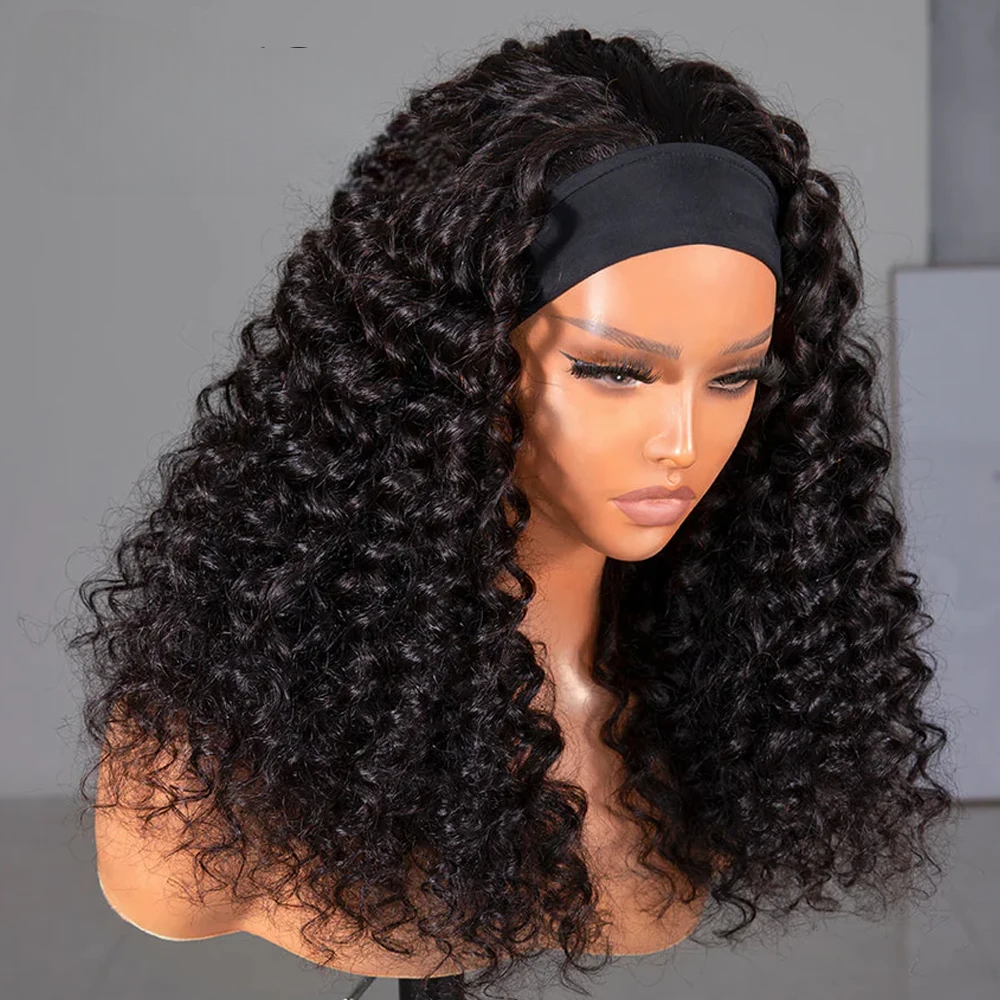 Jerry Curl Headband Wig – Human Hair, Glueless, Easy to Wear, Natural Look