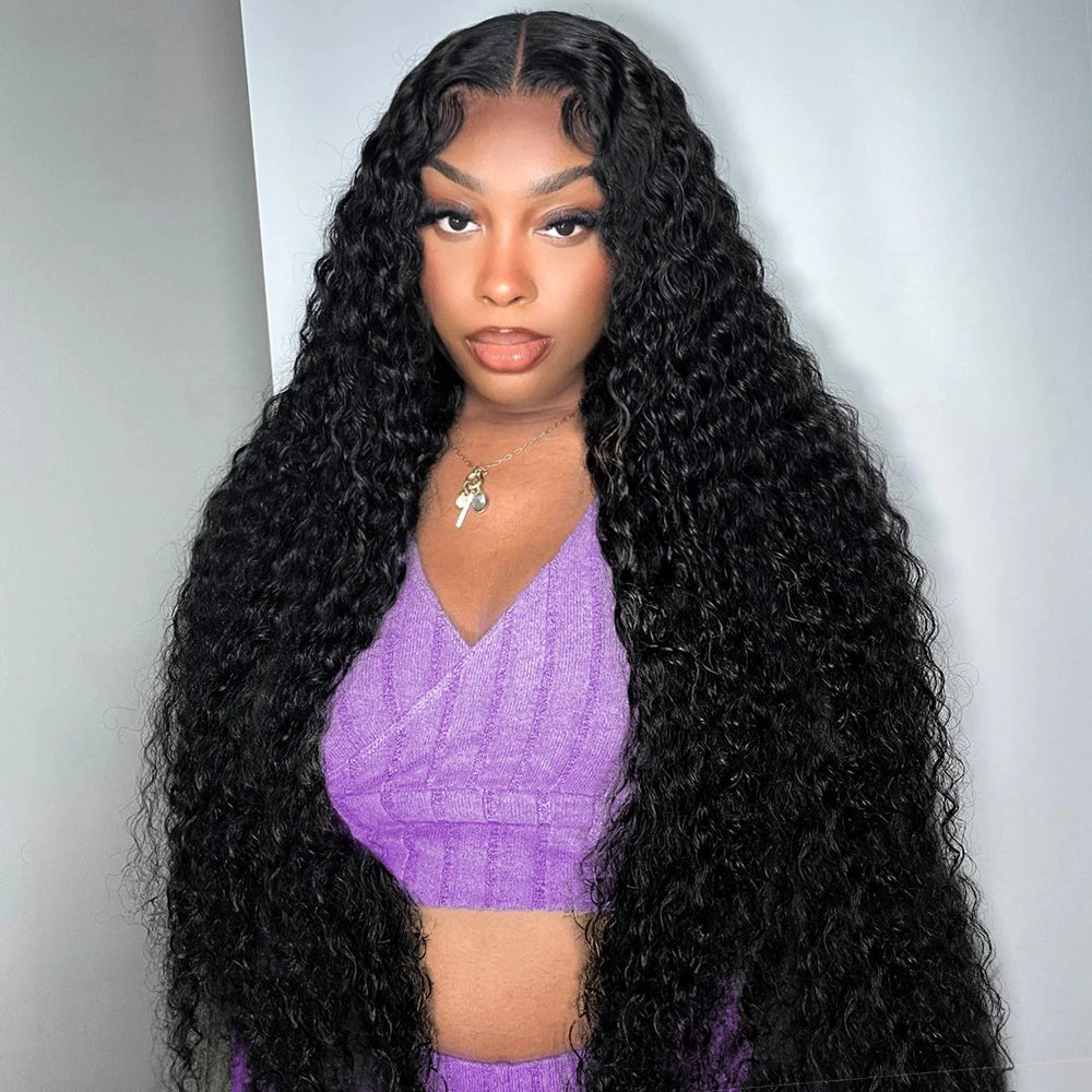 Long Deep Wave Hair Wig – 26+ Inches, Transparent Lace Front & Closure Options