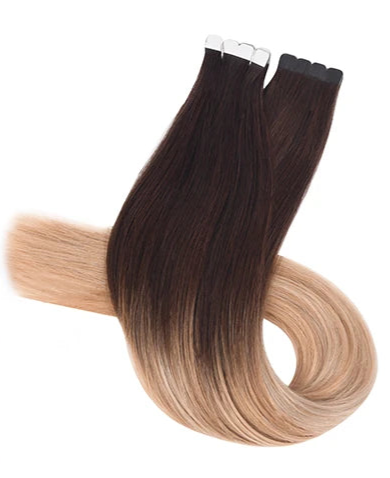 Neitsi Mini Tape-In Human Hair Extensions | Straight Skin Weft | Black, Brown & Blonde | 100% Real Hair | 12-18 Inches