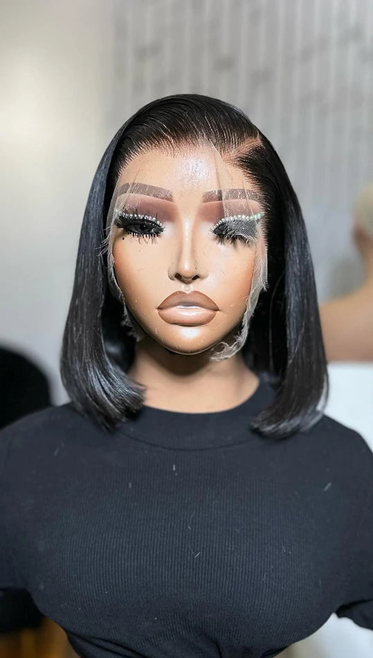 55 and 136 Lace Front Wig – 100% Hair, Straight, Transparent Lace, 4-16 Inch