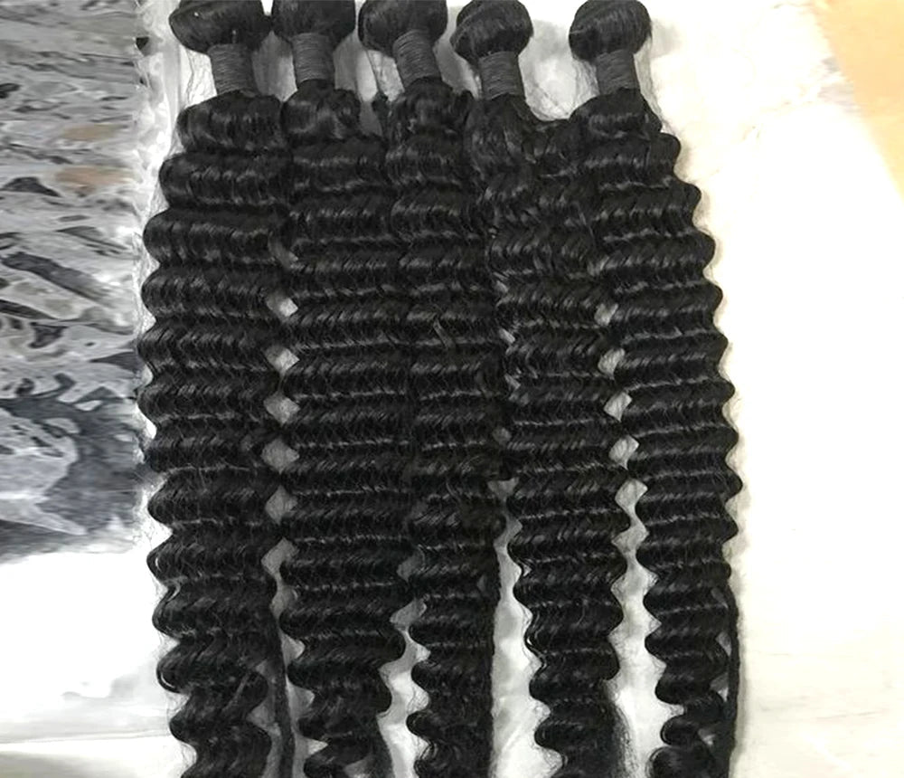 Deep Wave Human Hair Bundles – 100% Natural, Permed, 12-30 Inch, No Shedding, Available for Drop Shipping