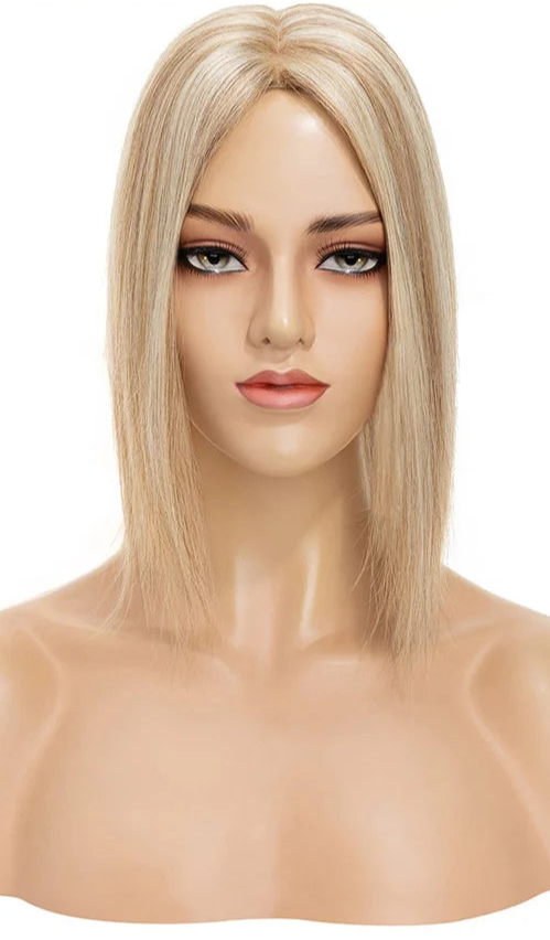 100% Real Human Hair Topper – Straight Silk Base, Natural Hairline, Tangle-Free