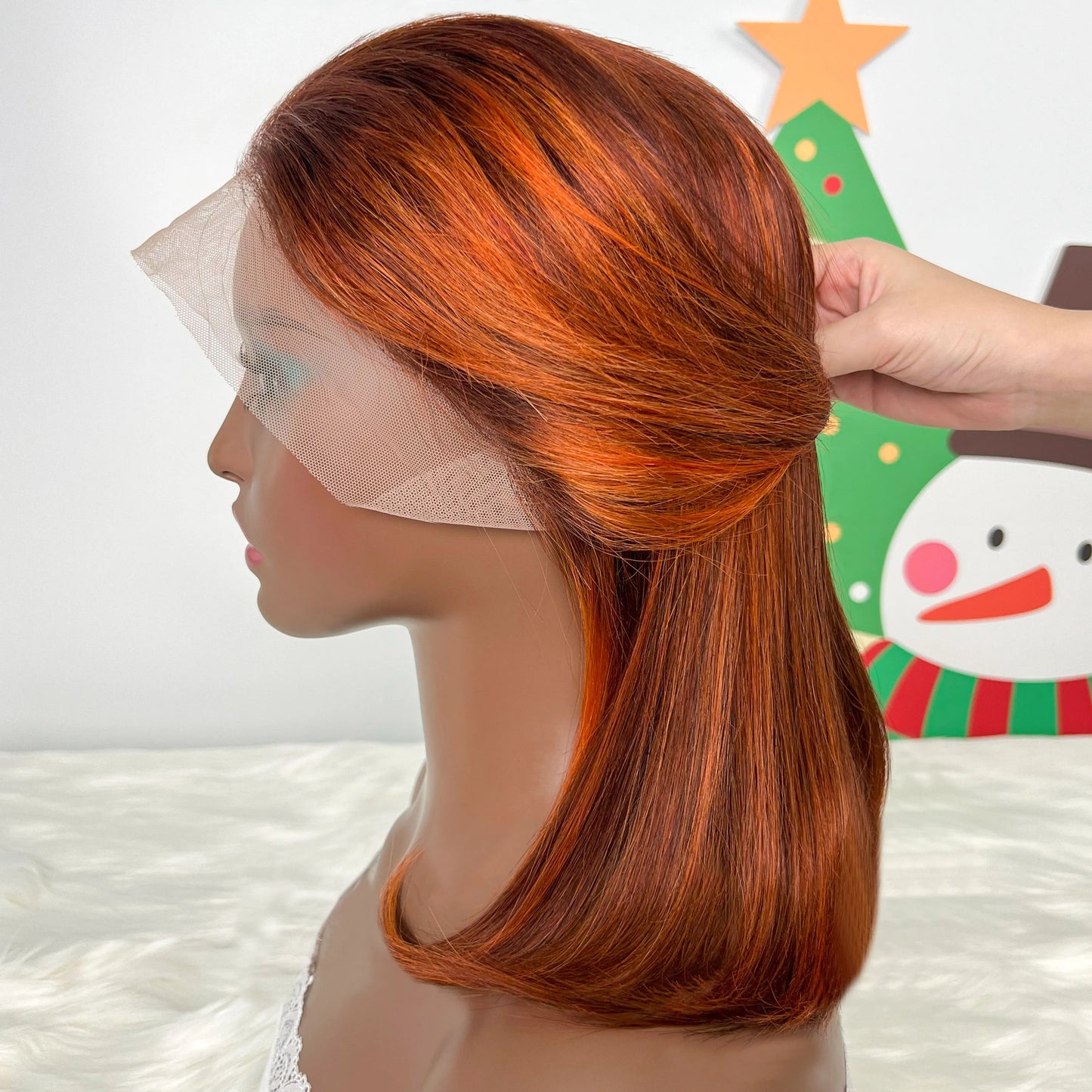 Short Bob Lace Front Wig – 100% Human Hair, 13x4 Transparent Lace, 180% Density