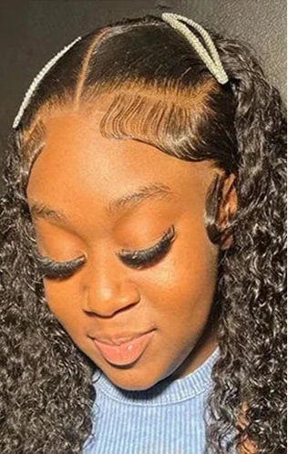 Long Curly 13x6 Lace Front Wig - 26+ Inch Water Wave, 250% Density, Pre-Plucked, HD Transparent Lace