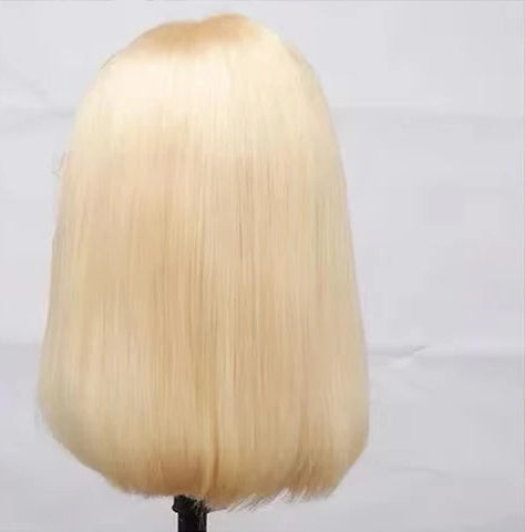 Short Straight Lace Front Wig – 100% Hair with Transparent Swiss Lace