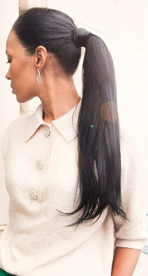 Ombre Straight Clip-In Wrap Around Ponytail – 100% Human Hair, Dye & Heat Safe